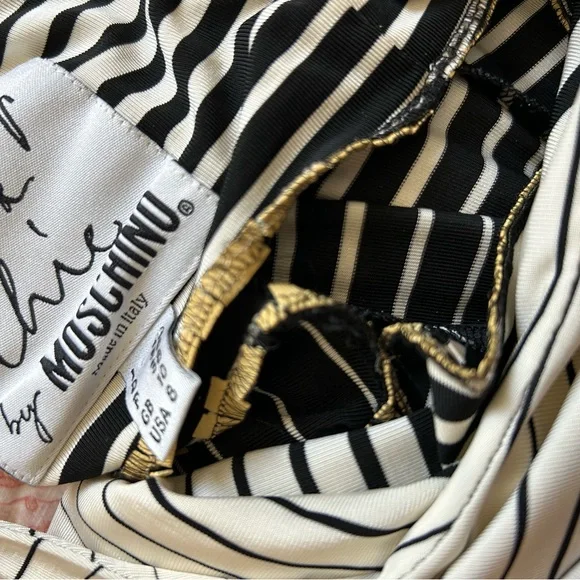 Vintage Moschino Cheap & Chic Stripe Gradient Form Fitting Maxi Dress - Picture 12 of 12